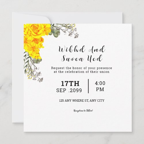 Wedding Square Gatefold Invitation Card