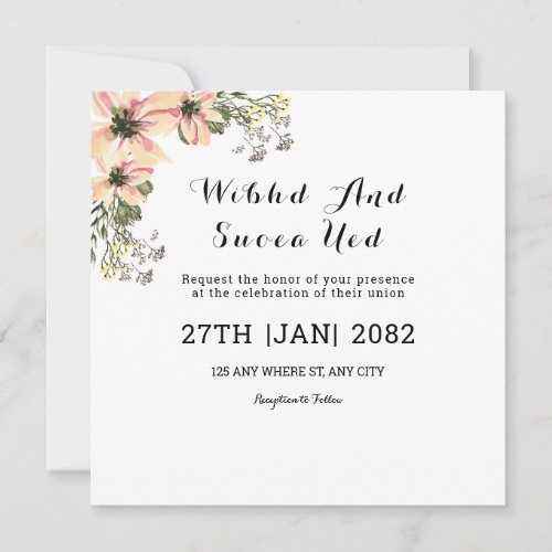 Wedding Square Gatefold Invitation Card Design