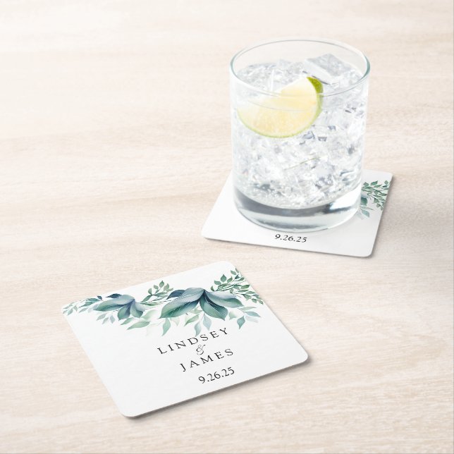 Wedding  square paper coaster (Insitu)