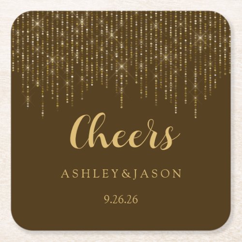 Wedding square paper coaster