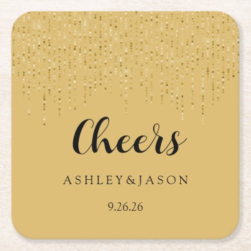 Wedding square paper coaster