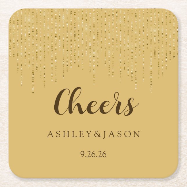Wedding  square paper coaster (Front)
