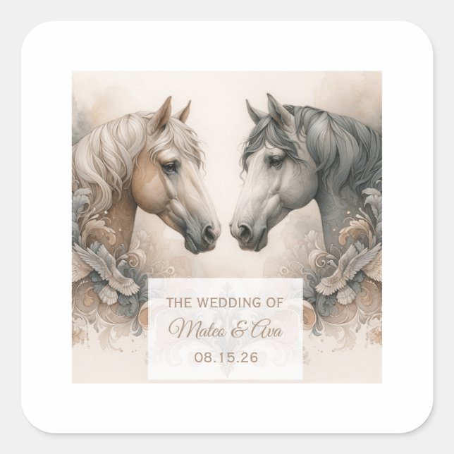 Wedding Square Sticker (Front)