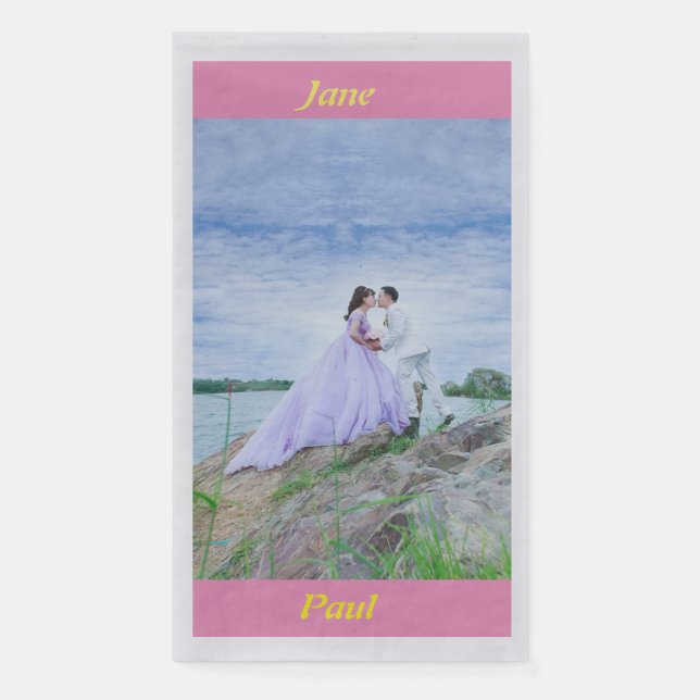 Wedding Stationery Paper Guest Towels (Front)