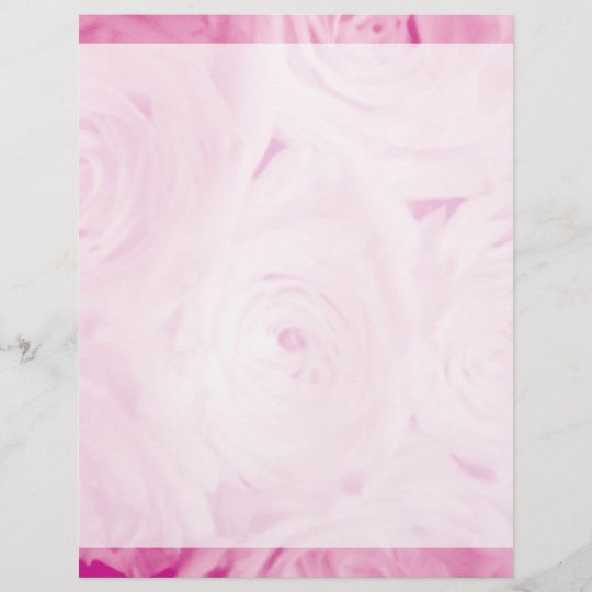 Wedding stationery Pink rose flower letterhead