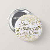 Wedding Stepmother of the Groom Gold Filigree Button (Front & Back)