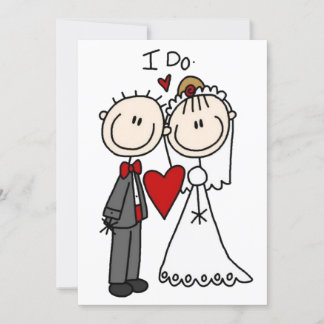 Wedding Stick Figures Add Your Greeting Invitation
