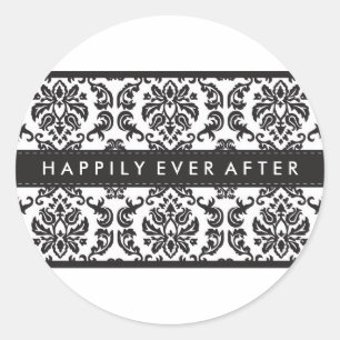 WEDDING :: STICKER SEAL :: damask black