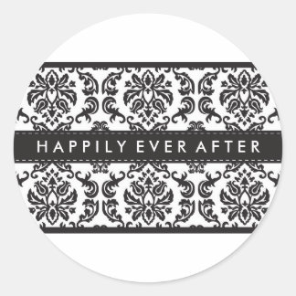 WEDDING :: STICKER SEAL :: damask black