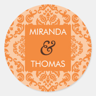 WEDDING STICKER / SEAL :: damask colors 8A