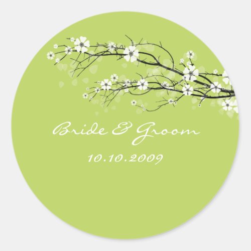 Wedding Stickers blossoms branches custom color