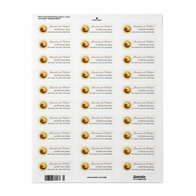 WEDDING STICKERS-LABELS. Gold YinYang doves. Label (Full Sheet)