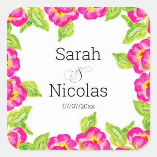 Wedding stickers personalized floral