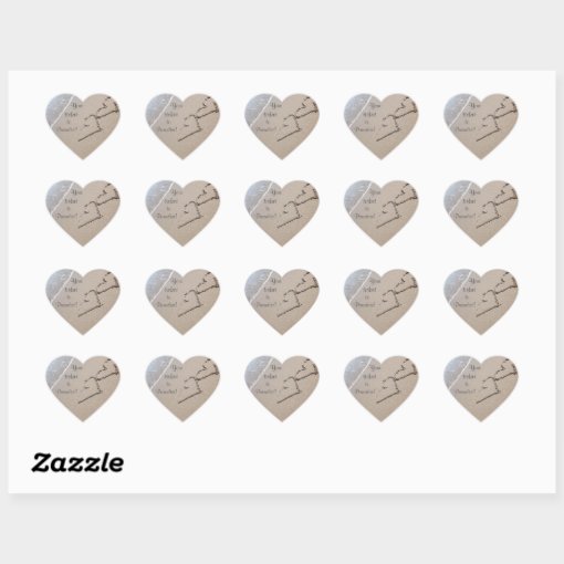 Wedding Stickers to Seal Envelope Hearts in Sand Zazzle