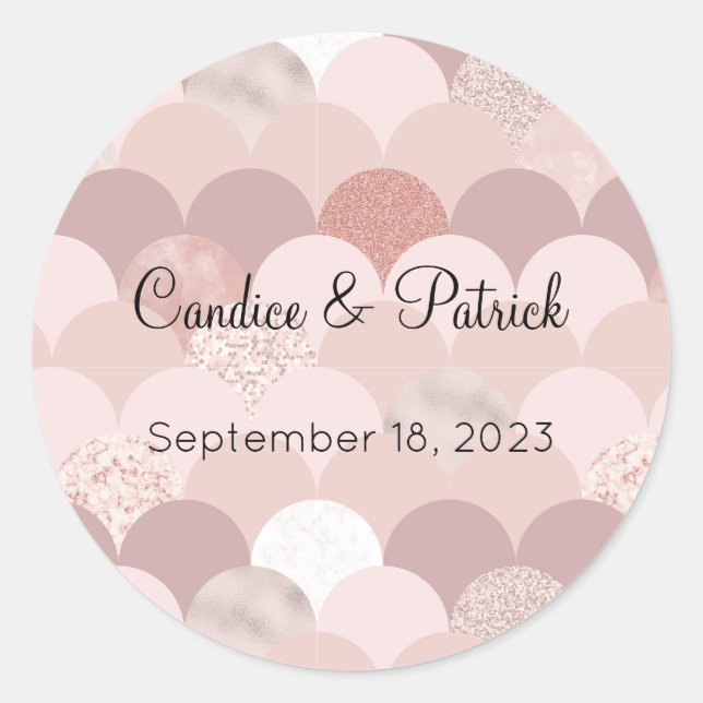 Wedding Stickers, Wedding Labels, Script Love Classic Round Sticker (Front)