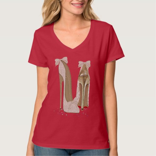 Wedding Stiletto High Heels Art Apparel T_Shirt