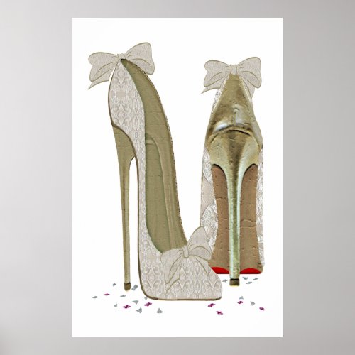 Wedding Stiletto High Heels Art Poster
