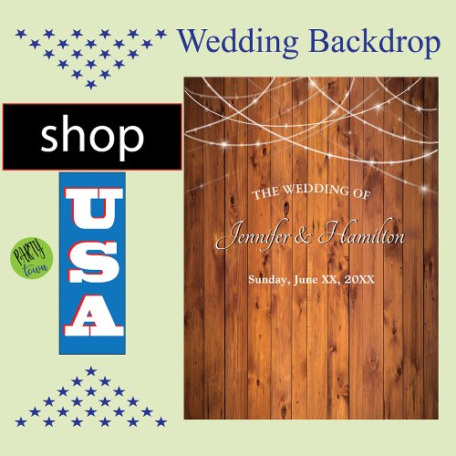 Wedding String Lights Old Barn Wood Rustic Country Hanging Tapestry