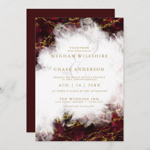 Wedding Stunning Ruby Crystal Geode Invitation