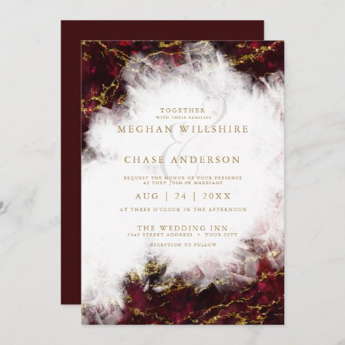 Wedding   Stunning Ruby Crystal Geode Invitation