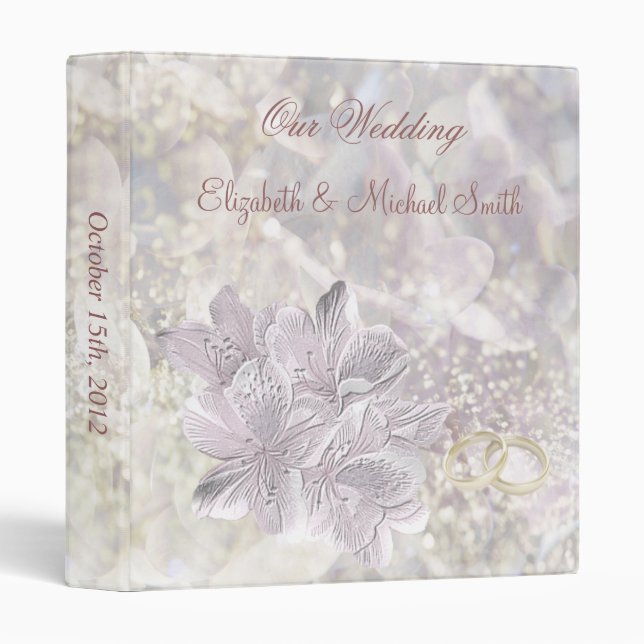 Wedding. Stylised lily flowers. Avery Binder (Front/Spine)