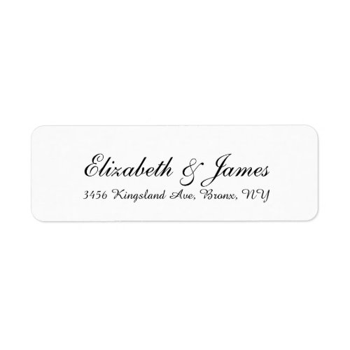 Wedding Stylish Handwriting Black White Elegant Label