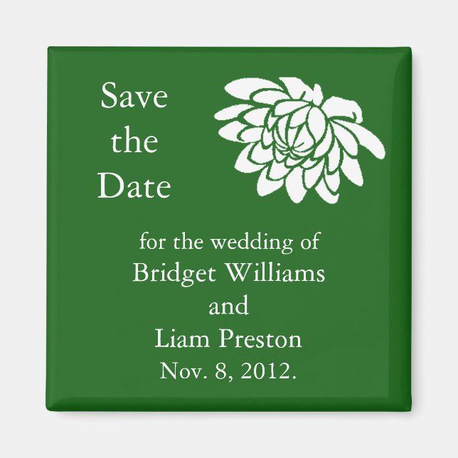 Wedding Succulents Save the Date Magnet (Front)