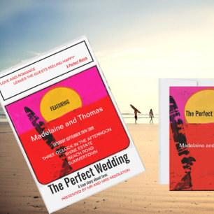 Wedding Summer Beach Retro Poster Invitation