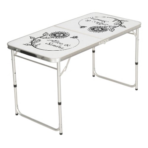Wedding Sunflower Beer Pong Table