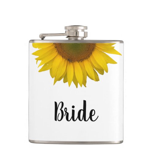 Wedding Sunflower Elegant Bride Bachelorette Party Flask