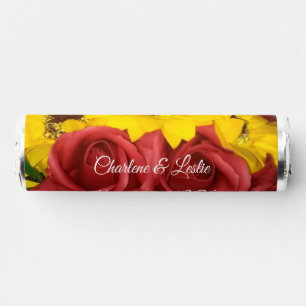 Wedding Sunflower Roses Photo with Names Breath Savers® Mints