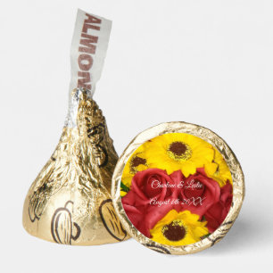 Wedding Sunflower Roses Photo with Names Hershey®'s Kisses®