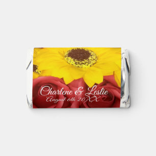 Wedding Sunflower Roses Photo with Names Hershey's Miniatures