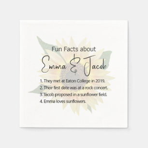 Wedding Sunflower with Fun Facts Napkins