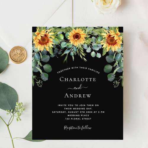 Wedding sunflowers eucalyptus black budget flyer