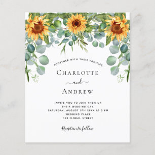 Wedding sunflowers eucalyptus dusty blue budget flyer