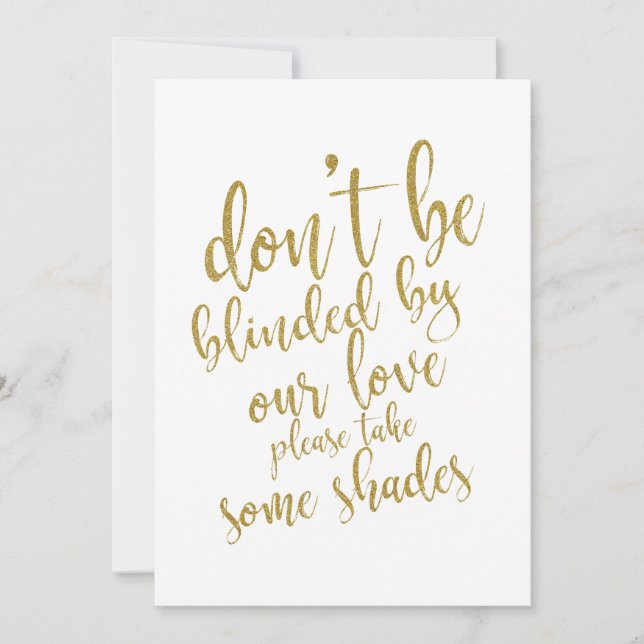 Wedding sunglasses favors affordable sign (Front)