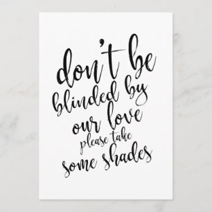 Wedding sunglasses favors affordable sign invitation