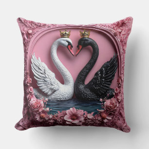 Wedding Swans modern home gift Throw Pillow
