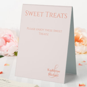 Wedding Sweets Sign-Blush Table Tent