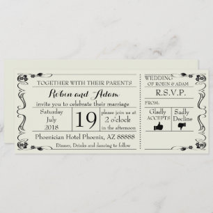 Wedding Swirls Invitation Ticket