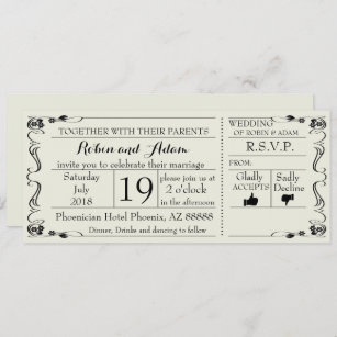 Wedding Swirls Invitation Ticket