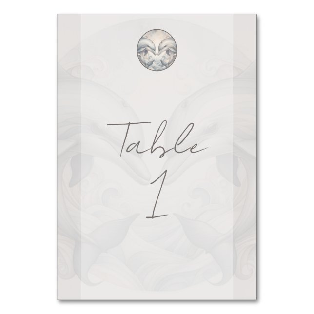 Wedding Table Card Dolphin Theme (Front)