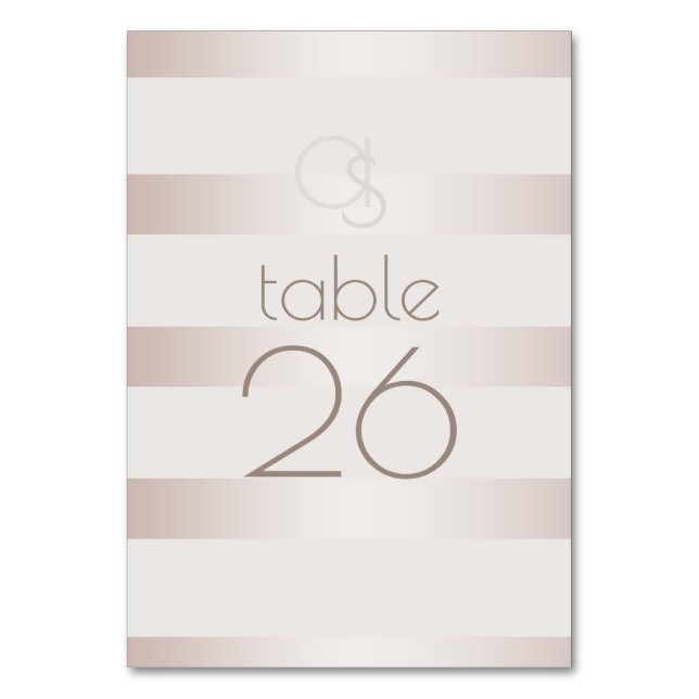 Wedding Table Card | Elegant Modern Blush Pearl (Front)