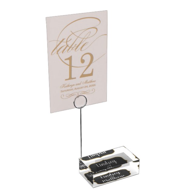 Wedding Table Card Holder - Personalized with Name (Corner)