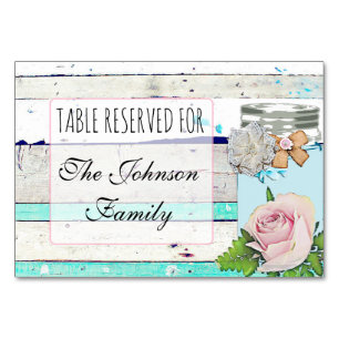 Wedding Table Card Rustic Wood Shabby Vintage