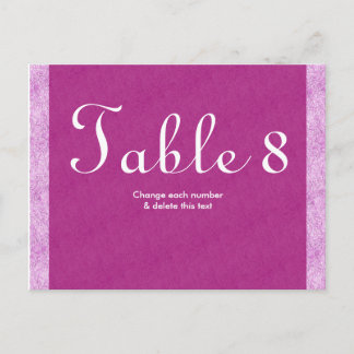 Wedding Table Cards numbers Postcard