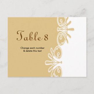Wedding Table Cards numbers Postcard
