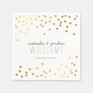 WEDDING TABLE DECOR cute confetti spots gold gray Paper Napkins
