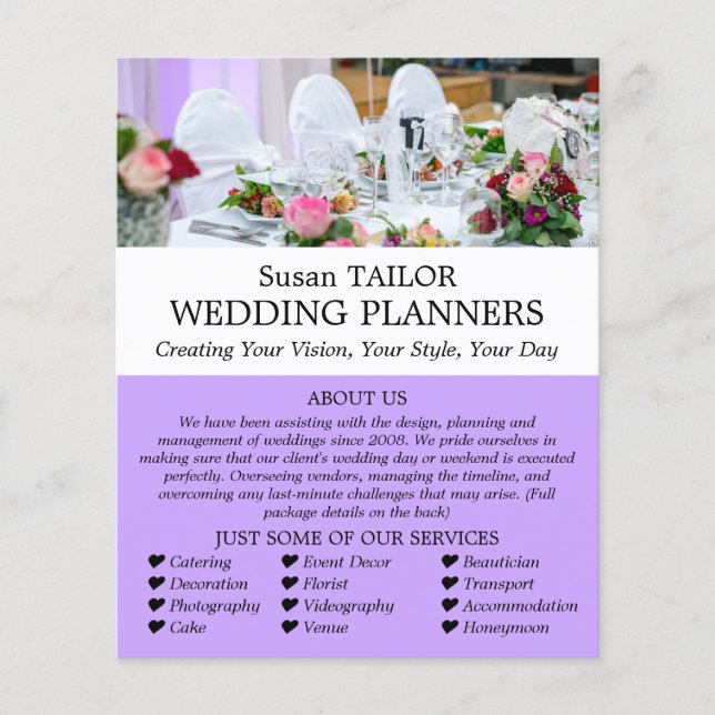 Wedding Table Display, Wedding Event Planner Flyer (Front)
